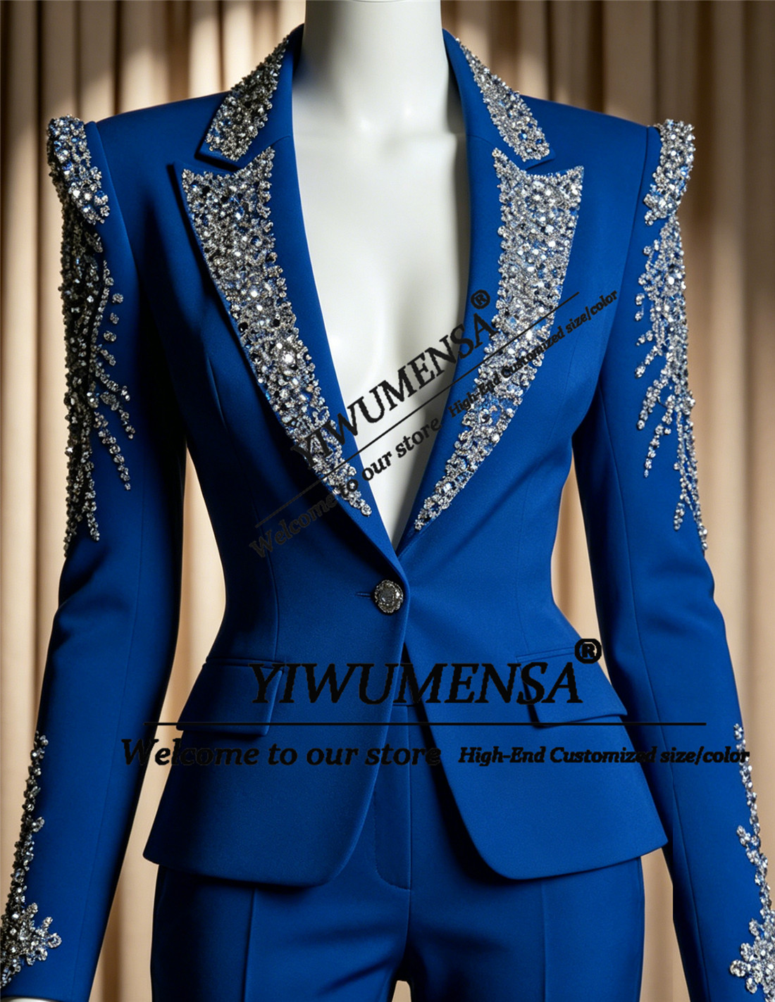 Women'S Formal Wear Pants Suit - Luxe Damespakken 2-delige sets Kristallen Kralenwerk