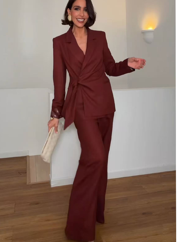 Women'S Formal Wear Pants Suit - Mode Kantoor Dames Blazer Broekpak Elegant
