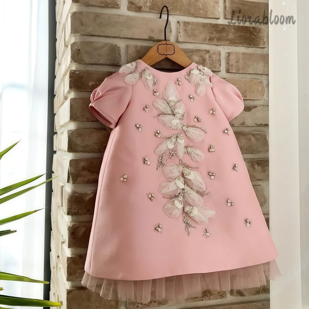 Women Formal Wear H&M - Zorgvuldig vervaardigde roze kinderavondjurk met parelversiering