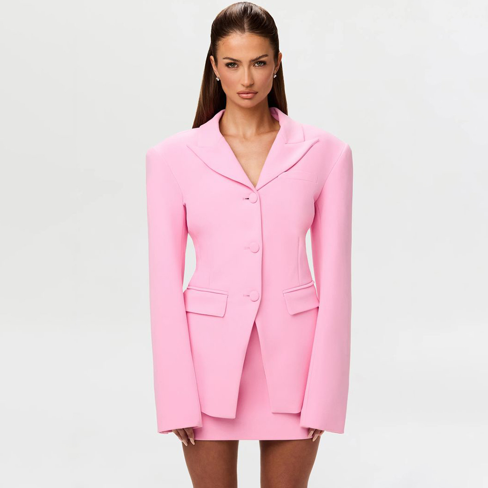Women'S Formal Wear Pants Suit - Levendige roze dames 2-delige pakset met