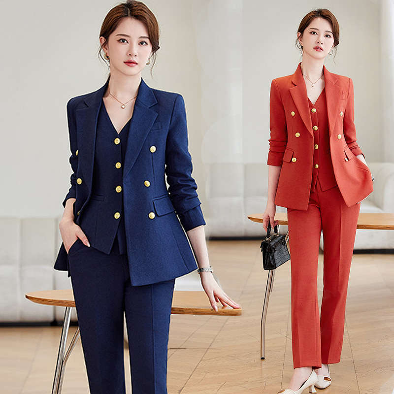 Women'S Formal Wear Pants Suit - Marineblauwe pakset voor dames, professionele formele