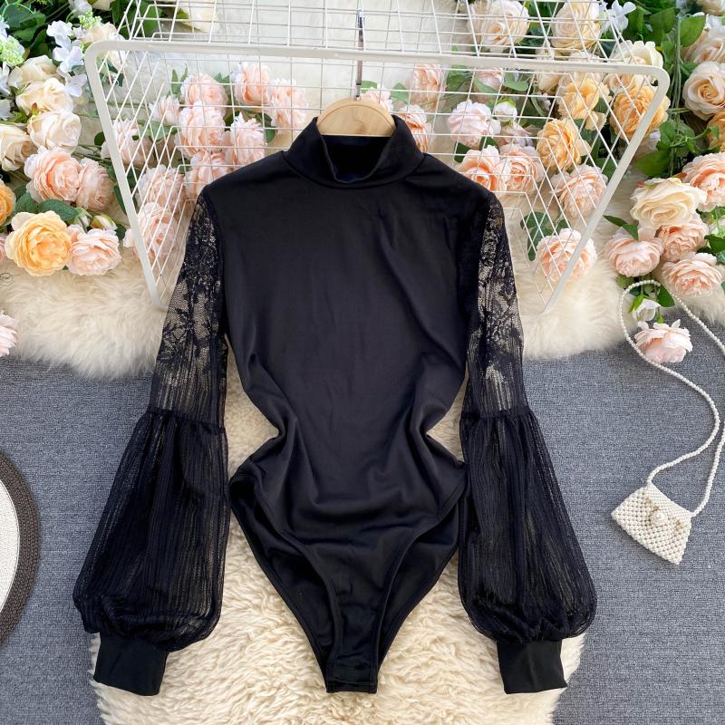Women'S Formal Wear Jumpsuit - Sexy Lantaarn Lange Mouw Hoge Kraag