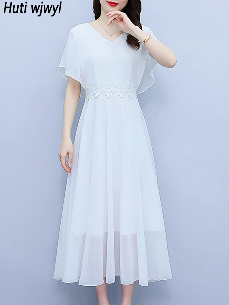 Formal Wear Gowns For Women - Zomer Wit Chiffon Elegant Feest Lange