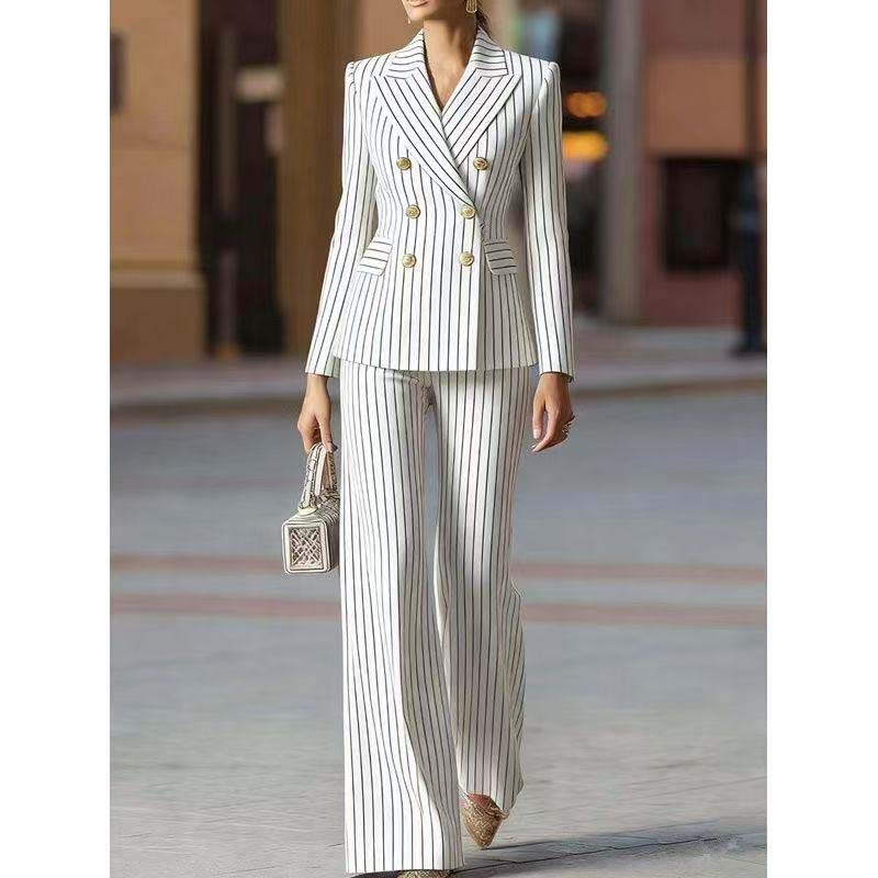 Women'S Formal Wear Jackets - Herfst broekpak dames gestreept vrouwelijk zakelijk