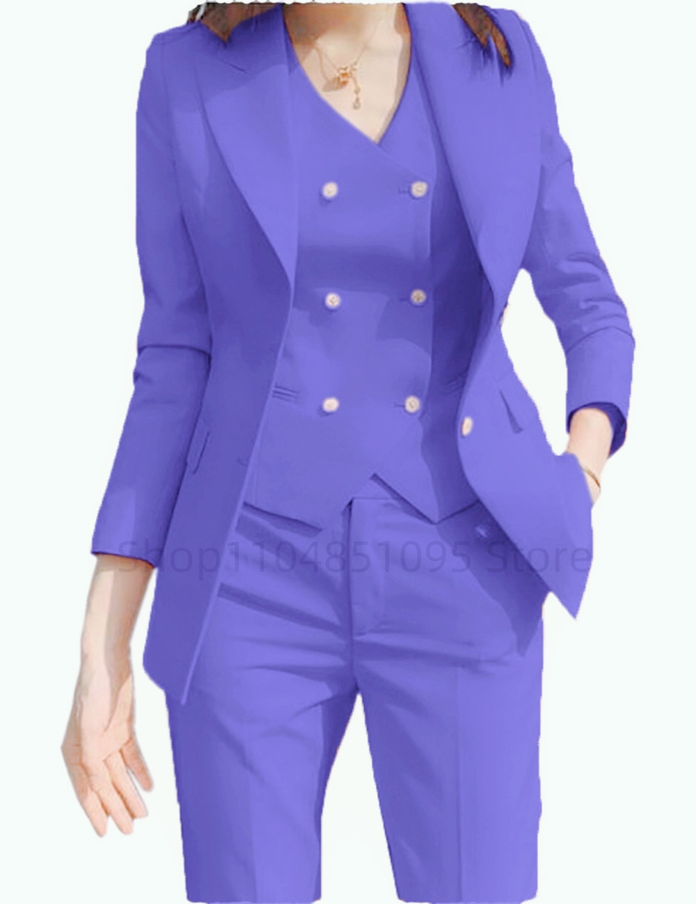 Women'S Formal Wear Pants Suit - Herfstoutfits Kostuumjas Driedelige Sets voor Dames