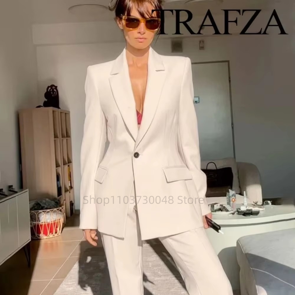 Women'S Formal Wear Pants Suit - Mode Kantoor Dames Blazer en Broekpak