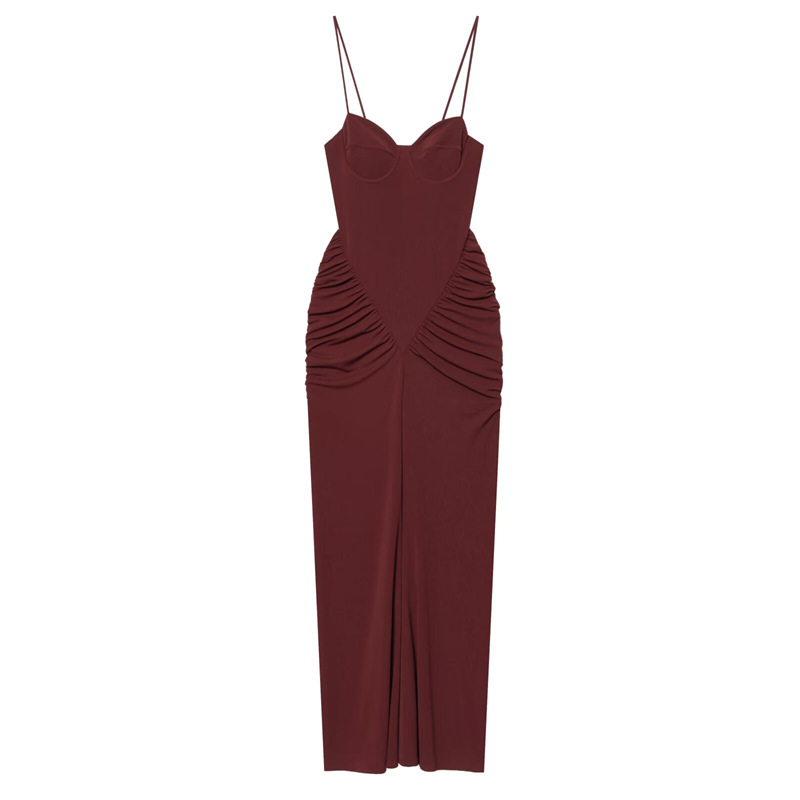 Elegante geplooide maxi-jurk,  - Formal Wear Gowns For Women recensie en prijs