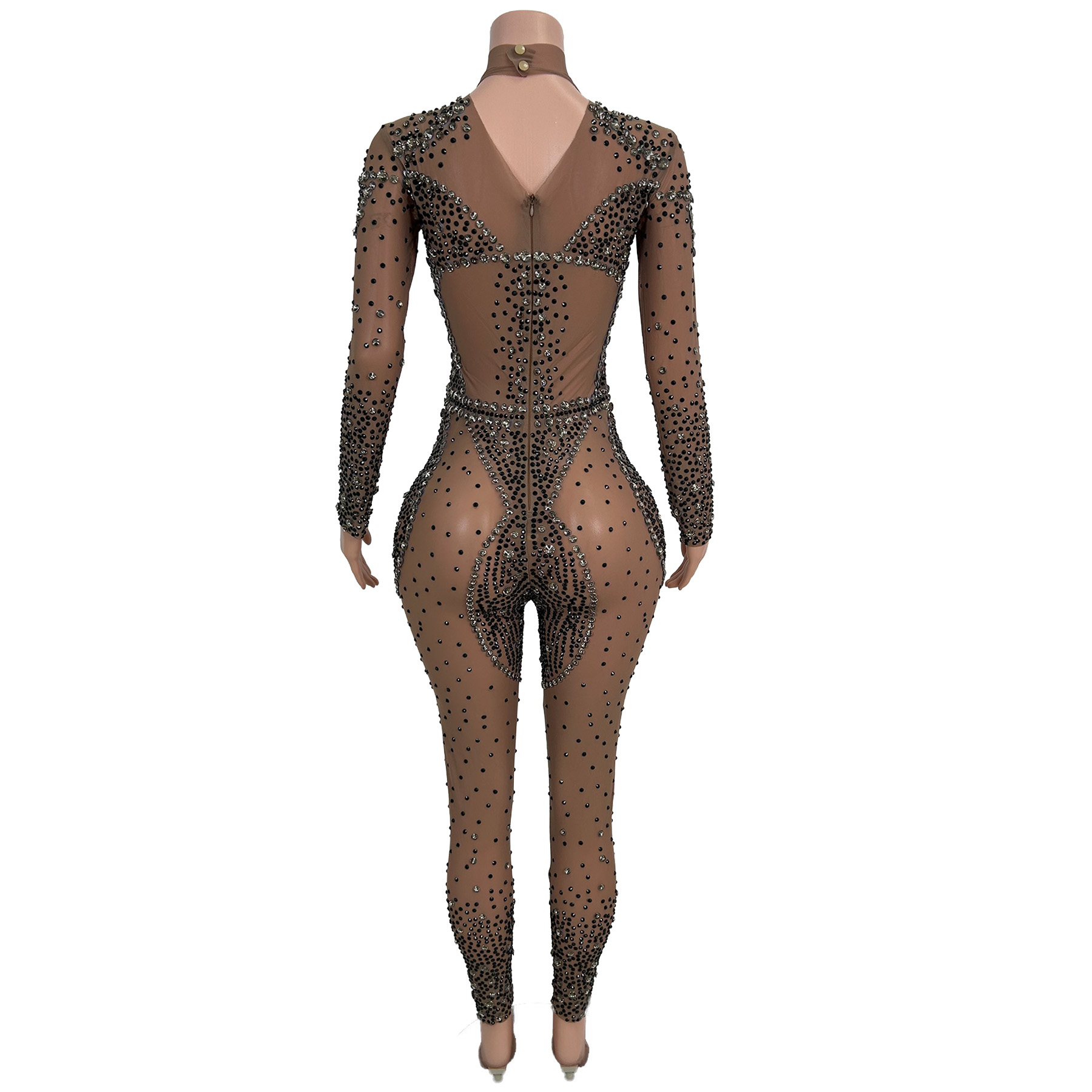 Sparkly Strass Lange Mouw Nauw - Women'S Formal Wear Jumpsuit recensie en prijs