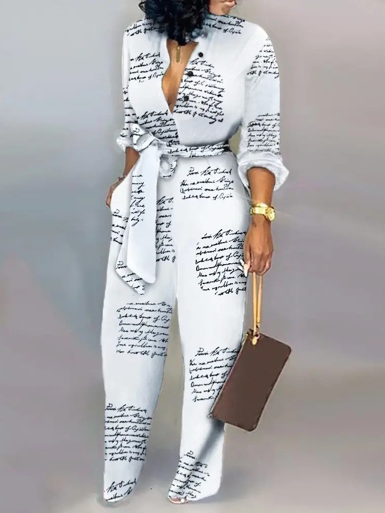 Vrouwen Mode Brief Print Lange - Women'S Formal Wear Jumpsuit recensie en prijs