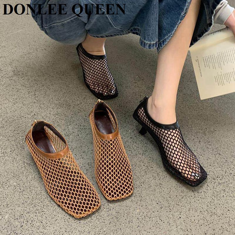 Vintage mesh muiltjes met vier - Kitten Heel Women recensie en prijs